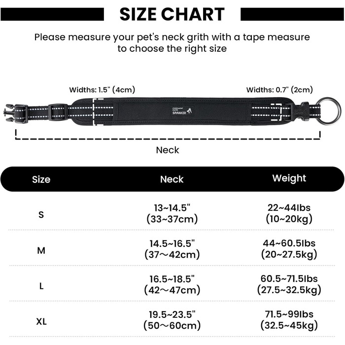 Нашийник для собак Exceent Eite Spanker з PU матеріалу, чорний, розмір L, регульований, для дресирування великих собак