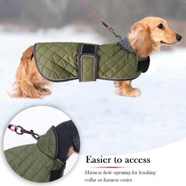 Зимовий теплий пуховик для такс, тепла куртка для собак, зимова куртка для такс, пуховик для собак середнього та малого розміру, армійний зелений, M