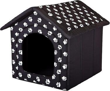 Будиночок для собак і котів HobbyDog XL чорний із лапками, знімний дах, для середніх порід, для дому, 60x55x60 см
