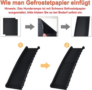 Рампа для собак, спідниця для собак з пластику, неслизька, 156 x 40 см, для великих і маленьких тварин (з папером з замороженим ефектом)