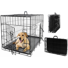 Металевий транспортний клітка-вольєр для собак Anytech, 121x74x82 см, розмір XXXXL