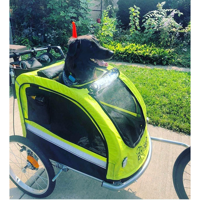 Візок для собак великих порід та велопричіп з підвіскою (чорний)