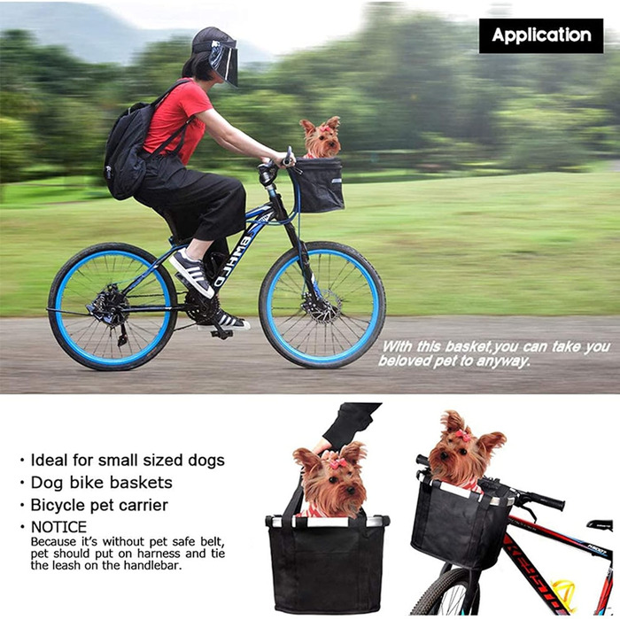 Фahrradkorb für Hunde: Складний велосипедний кошик для собак, чорний, 33 x