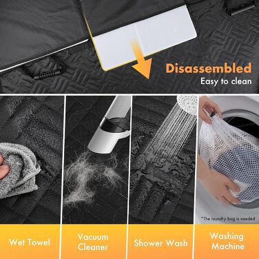 Захисний килимок на заднє сидіння автомобіля для собак, водовідштовхуючий, антикіготок, з жорстким каркасом, для авто, SUV, вантажівки