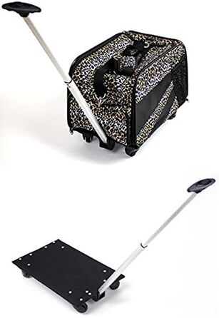 Транспортна сумка для домашніх тварин DBEST Products, середнього розміру, м'які стінки, складана, для собак та котів, схвалена авіаперевізниками, сумка-переноска Leopard