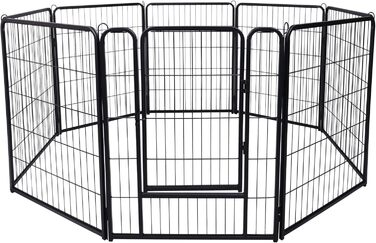 Вольєр для цуценят LZQ: розбірний вольєр для собак, 8 панелей 80x65 см, для дому та саду