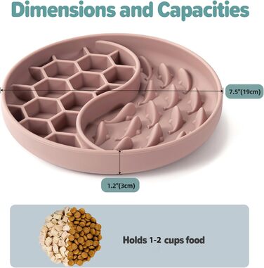 Миски для собак Slow Feeder, силіконові миски з присосками, антиковзні, для повільного годування, зменшують швидкість їжі, знімають тривогу та додають задоволення (Світло-зелений, Рожевий)