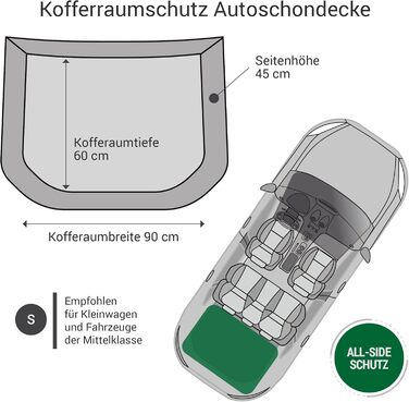 Захист для багажника автомобіля Doctor Bark для собак з захистом краю вантажного люка, миючий та без запаху, комфортний захист з усіх боків для SUV, універсалів та мінівенів (Розмір S - 60x90 см/Чорний)