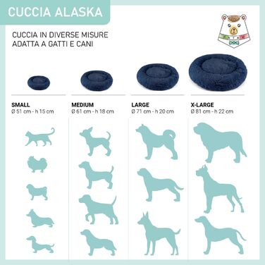 Крісло-лежанка для собак та котів Alaska, плюш, знімний чохол, антиковзаюче, машинне прання, велике (⌀ 81 см)