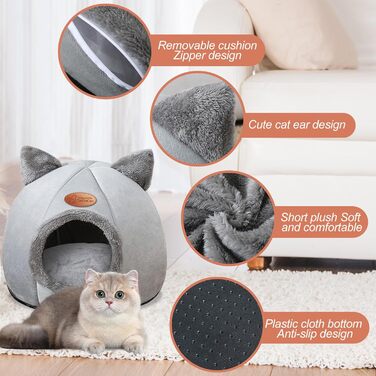 Квіткове ліжко-будиночок для котів, зелений, для маленьких та середніх котів