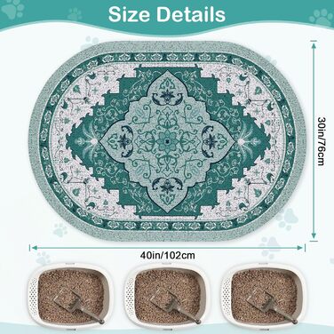 Килимок для котячого туалету Bienbee Katzentoilettenmatte, XL, 101,6 x 76,2 см, з антиковзаючою основою, легко миється, для дому