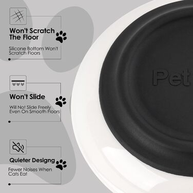 Набір мисок для котів з кераміки (3 шт.) - широкі, зручні, для корму та води