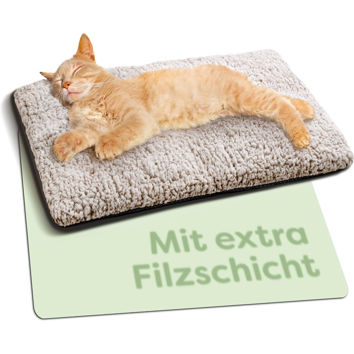 Самогріюча ковдра для собак та котів, коричнева, 60x45 см - м'яка та затишна ковдра для котів - з шумопоглинанням - знімний та пральний чохол - з антиковзною основою