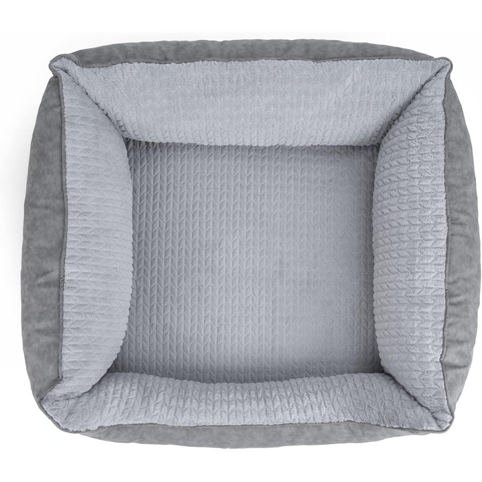 TrendPet VitaBed Style - ортопедичне ліжко для собак, штучна шкіра, плюшеве всередині (80x70 см, сірий)