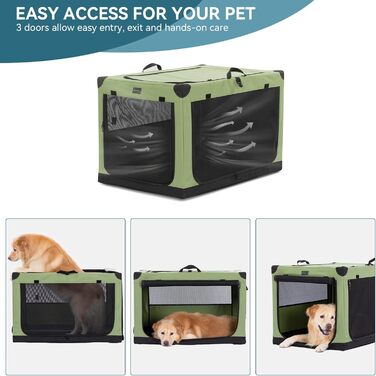 Переносна будка для собак Petsfit, велика, зелена, 90x60x59 см