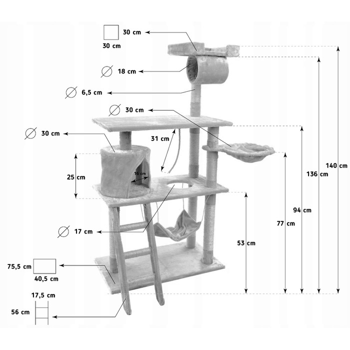 Скребець для котів Funfit Home&Office 101 — 160 см