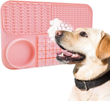 Повільний годівник для собак, лижуча килимок-пазл, годівниця для собак з присосками, килимок для лизання котів, рожевий колір A