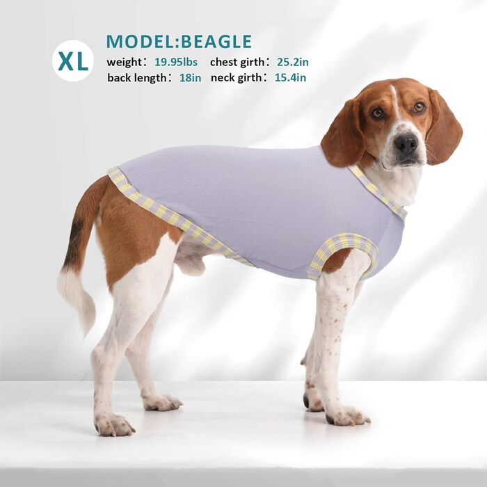 Сорочка для собак Katzinst (2 шт.) - сонцезахист, дихаючий матеріал, для середніх собак (Французький бульдог). Розміри: L (обхват грудей 46 см), M (обхват грудей 40 см). Кольори: зелений хакі + світло-блакитний + світло-ліловий