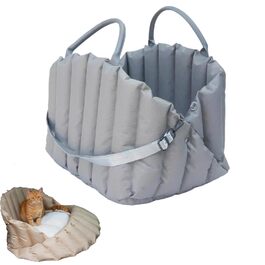 Автокрісло для собак, переноска для собак до 5 кг, неслизьке автокрісло для собак, стильне автокрісло для собак (сірий)