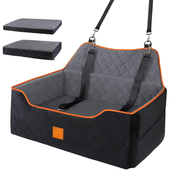 Автокрісло для собак до 25 кг або 2 маленьких собак, з пам'яті ефекту, з підставками для подушок, велике ліжко для тварин на заднє сидіння