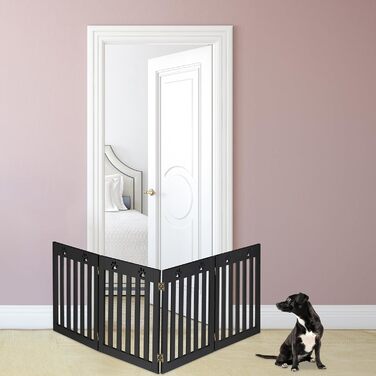 Захисне ворота для собак Relaxdays, 60 x 204 см, чорний, розкладне, MDF