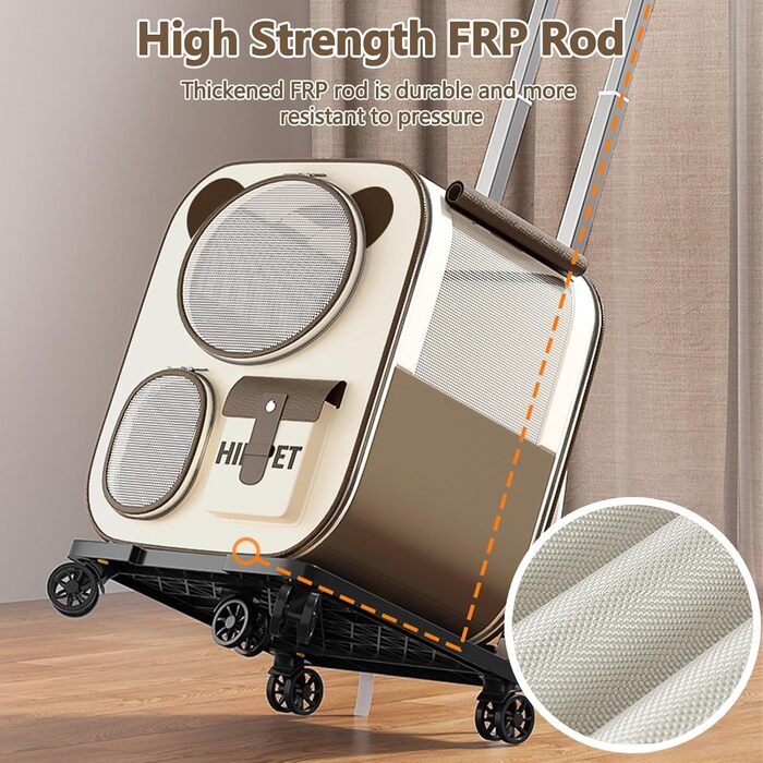 Рюкзак для тварин Galatée з колесами, зручний рюкзак для котів з знімними колесами, ролер-переноска для тварин, рюкзак для собак, ідеальний для подорожей/походів/відпочинку на природі (Блакитний)