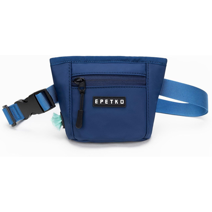 Сумка для ласощів для собак з міцним магнітним закриттям, для тренувань, з дозатором кульок, глибокий синій колір