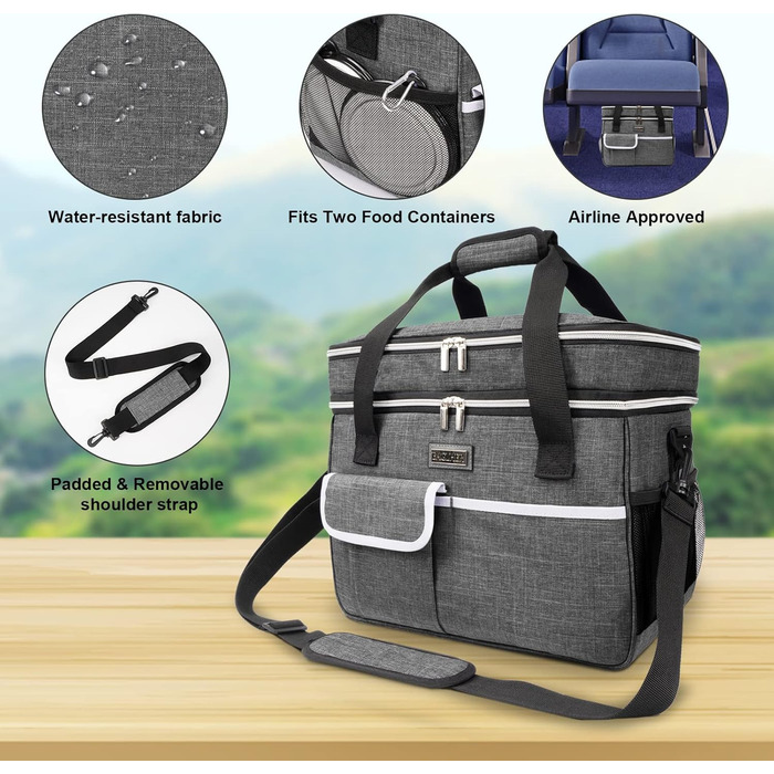 Сумка-переноска для тварин BAGLHER, сіра, двошарова, для собак та котів, велика місткість, для подорожей