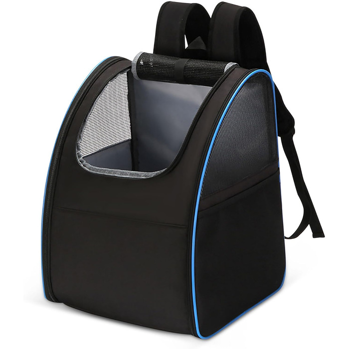 Рюкзак для тварин Allsopets: складаний рюкзак для котів та собак, дихаючий, знімний килимок. Ідеально для подорожей, прогулянок та хатніх потреб. (Чорний, Синій)