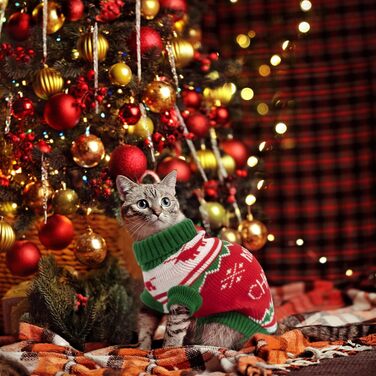 Пуловери для котів та цуценят на Новий Рік 2 шт. від HYLYUN: олень, сніжинка