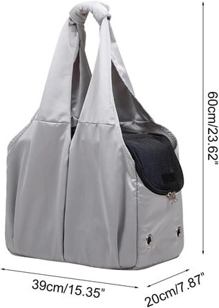 Транспортувальна сумка для собак та котів, сіра. Зручна сумка-переноска для тварин до 7 кг, для подорожей та прогулянок.