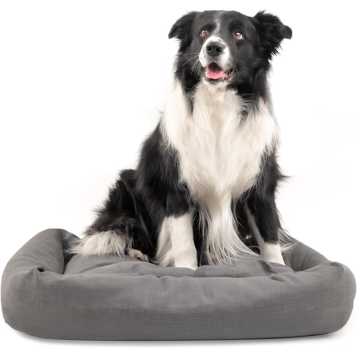 Кругле собаче ліжко Batuffolo для собак та котів, неслизьке, водонепроникне, сірого кольору, розмір M (76x76x13 см)