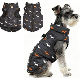 Тепла куртка для собак на зиму від Asmea: чорна, для чихуахуа, такси, S, M. Водонепроникна, з отвором для повідка.