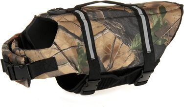 Рятувальний жилет для собак, камуфляжний з світловідбиваючими смугами, регульований, для малих, середніх та великих собак