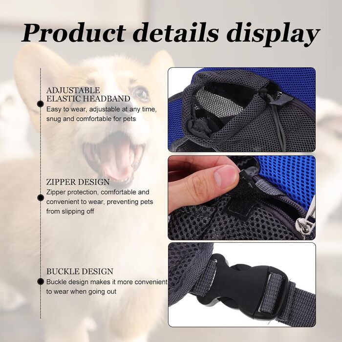 Транспортна сумка для собак та котів Toyzfriendly, темно-синій, поліестер, для перенесення та до ветеринара