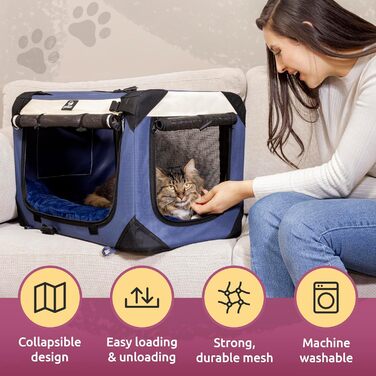 Petluv Преміум м'яка переноска для котів і собак, заспокійлива, для подорожей