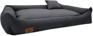 Ліжко для собак Odolplusz XXL, 120x90 см - знімний, водонепроникний чохол, зручний кошик для великих та середніх собак, миється та міцне, Графіт, 80 x 120 x 20 см