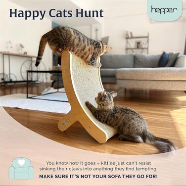 Котячий когтетоп Hepper Hi-Lo з картону та металу - 3 позиції, для великих котів, з дерев'яним каркасом