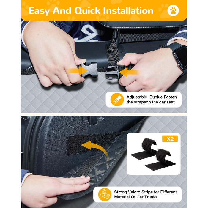 Захисна килимок для багажника авто від Lekespring: водонепроникний, стійкий до подряпин, з захистом бокових стінок та краю завантаження. Легкий у догляді та міцний. Колір: сірий