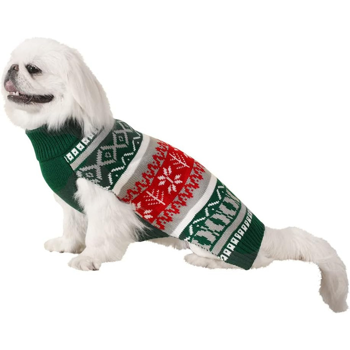 Теплий зимовий светр для собак середніх та великих порід, зелений. М'який, зручний, теплий костюм-светр для собак.