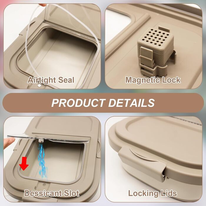 Контейнер для корму для собак та котів, 10 кг, повітряний, BPA-Free, з колесами