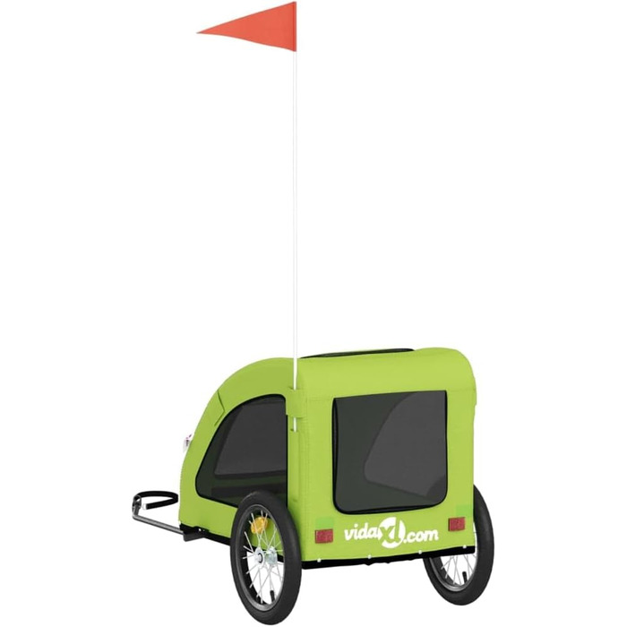 Причіп для велосипеда для собак та інших домашніх тварин, зелений, Oxford-тканина, 125x63x66 см