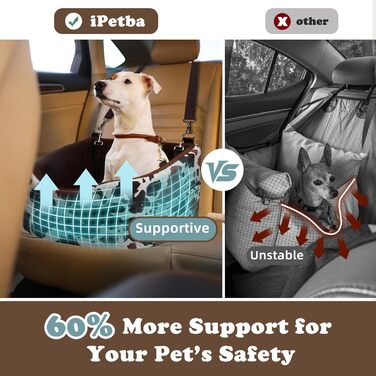 Автокрісло для собак - захист від зіткнень, антиковзаюче, захищає салон авто, знімне та пральне, коричневе