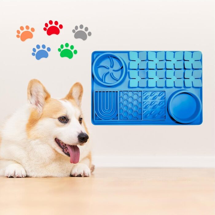 Килимок для годування собак та котів Slow Feeder з силікону, блакитний