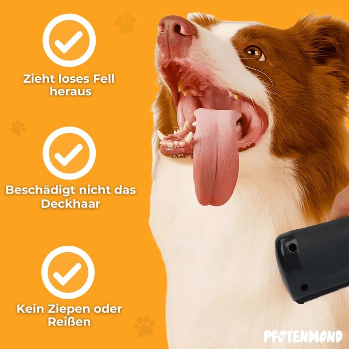 Високоякісна щітка Fellwunder для собак, котів та коней – ефективна щітка для видалення шерсті та гребінець для блискучого хутра, чорна