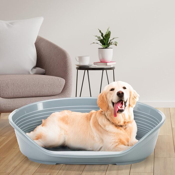 Крізьло для собак та котів Ferplast Siesta Deluxe, пластикове, середнє, миється, 62 x 41 x 23,5 см, темно-сірий, XXL