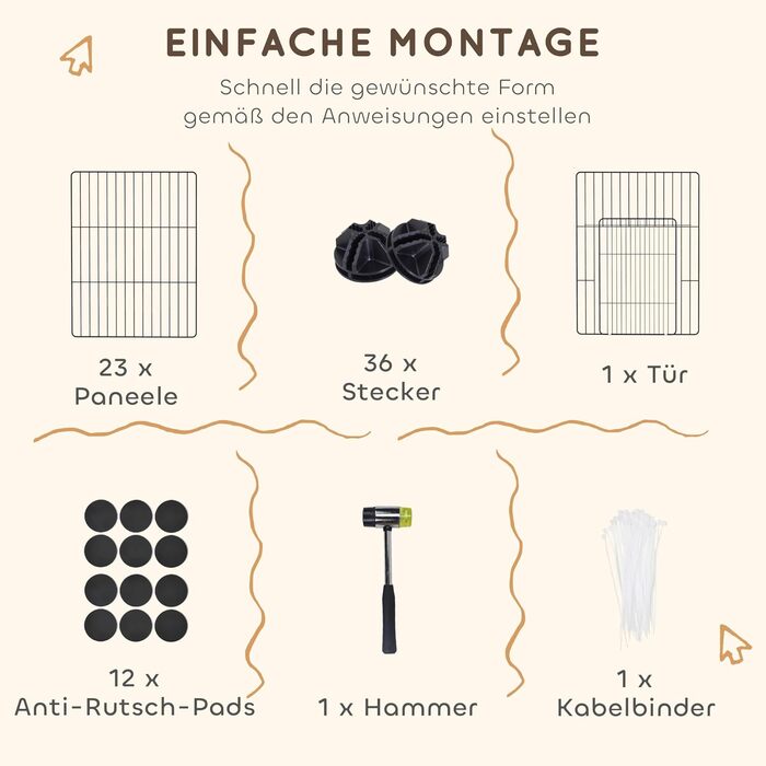 Клітка для кроликів та морських свинок PawHut, вольєр для дрібних тварин, вольєр для вигулу, сталева клітка, чорний колір, 120 x 60 x 80 см