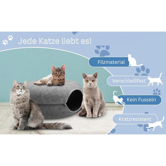 Котяча хатинка-тунель для котів, ігровий комплекс з лежаком, кріпким когтеточкою, знімний тунель, темно-сірий, 60x60x28 см