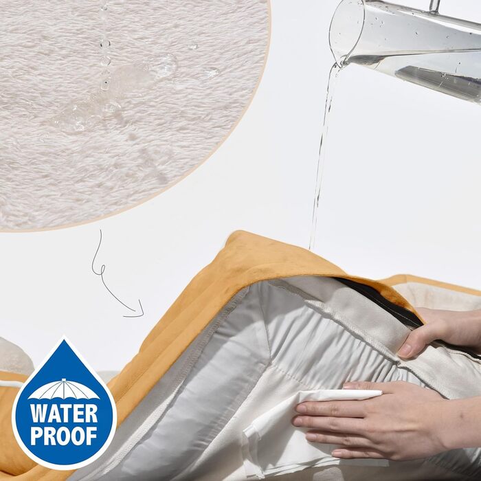 Ортопедичне собаче ліжко Comfort Expression з водонепроникним покриттям для великих собак. Зручне, довговічне, знімний, пральний чохол, неслизьке дно, переносне (36x27x7.5 см, хакі)