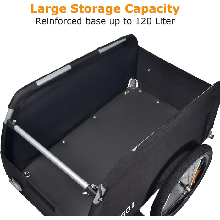 Fahrradanhänger Tiggo VS Cargo: Великий вантажний причіп для велосипеда, 75x46 см, 120 літрів, зелений